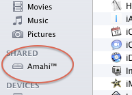 Amahi Time Machine in the finder