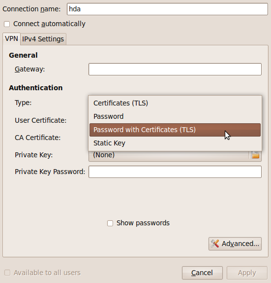 Choosing an Authentication Type