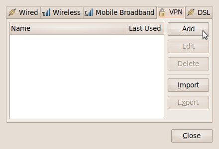 The Network Connections dialog box, with the VPN tab "on top."