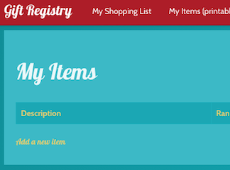 PHP Gift Registry