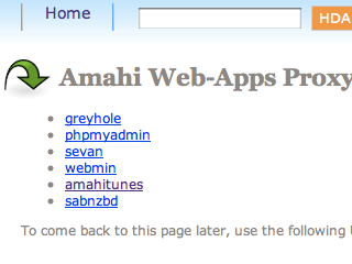 Amahi Web-Apps Proxy