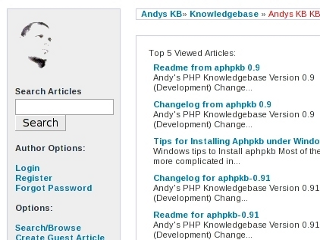 Andy's PHP Knowledgebase
